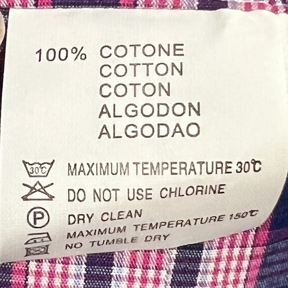 Dolce Men’s Slim Fit Button Down Contrast Cuffs Plaid Shirt Sz. L - Picture 12 of 12